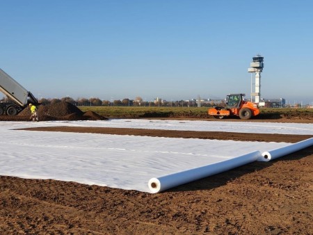 Production and distribution of geotextile