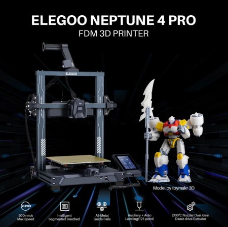 پرینتر سه بعدی فیلامنتی الگو نپتون 4 پرو | Elegoo Neptune 4 Pro 3D Printer