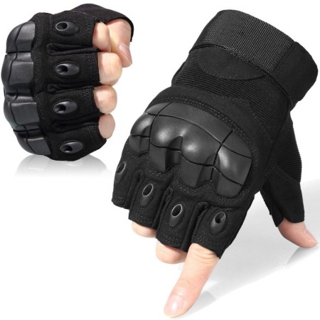 Nubuck sports half-claw gloves