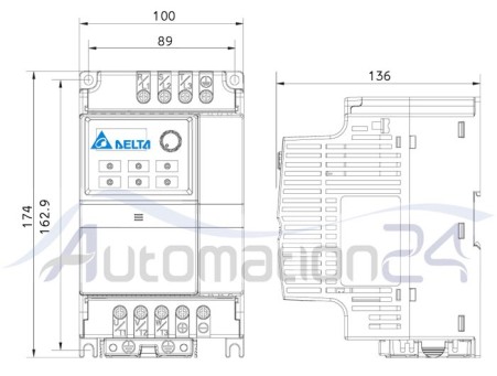 EL Delta 1.5 کیلو واط مودیل عاکس أحادی الطور VFD015EL21