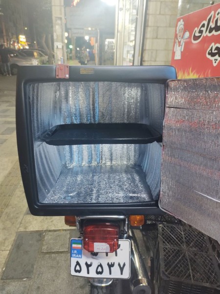 Motorized courier box, food delivery box, fiberglass box