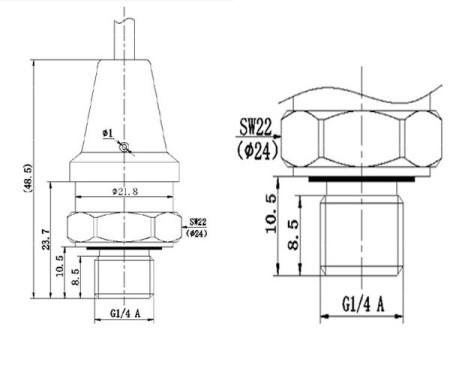 Pressure sensor PX1-G-(0...10)bar-S11-C01-A6-13-C1-L0-62-N-65