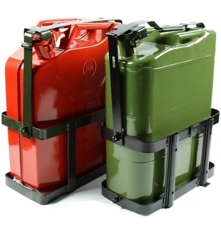 Metal and plastic gallons and metal gallon holders