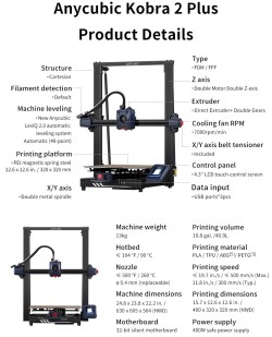 Cobra 2 plus filament unicubic 3D printer Anycubic Kobra 2 Plus 3D Printer